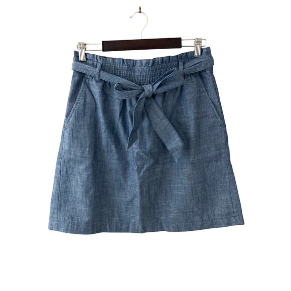 J. Crew Dresses & Skirts - J. Crew Chambray Paper-bag Mini Skirt Medium